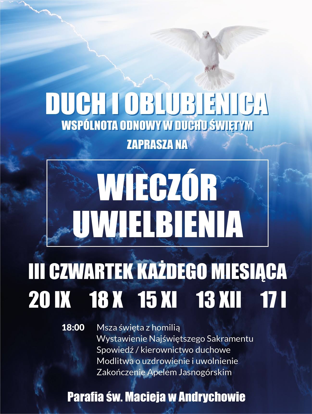 Terminy Wieczorów Uwielbienia